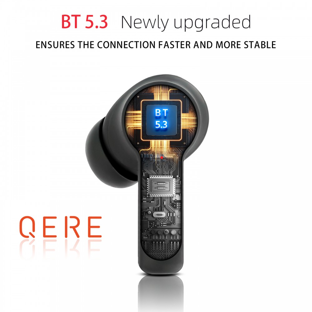 Qere E20 In-Ear TWS Kopfhörer Bluetooth 5.3 mit intelligentem Ladecase und IP54 Zertifizierung - Weiss