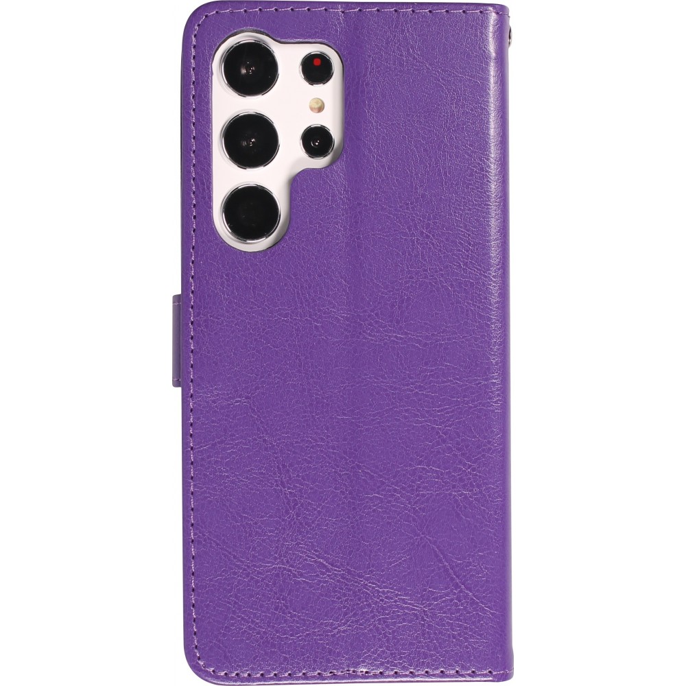 Hülle Samsung Galaxy S23 Ultra - Premium Flip Leder Tasche - Violett