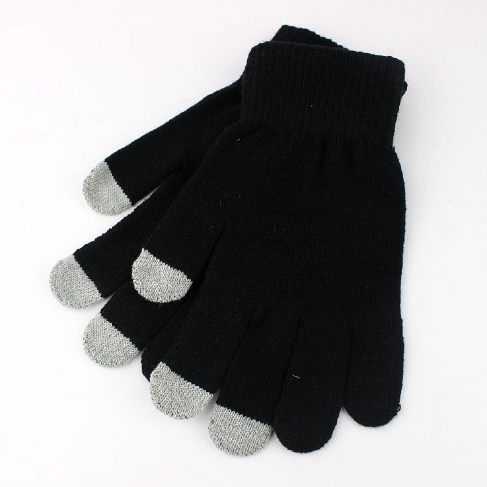 Universal Handschuhe für Winter mit Touchscreen kompatibilität - Universalgrösse Schwarz