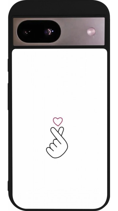 Google Pixel 8a Case Hülle - Silikon schwarz Valentine 2024 heat by Millennials