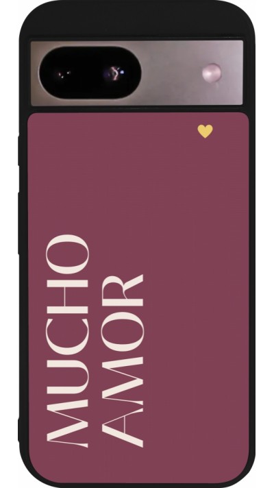 Google Pixel 8a Case Hülle - Silikon schwarz Valentine 2024 mucho amor rosado