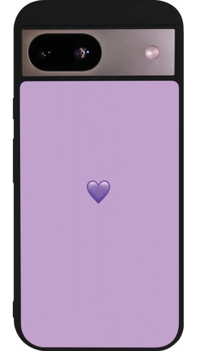 Google Pixel 8a Case Hülle - Silikon schwarz Valentine 2023 purpule single heart