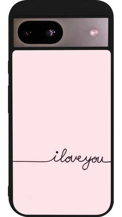 Google Pixel 8a Case Hülle - Silikon schwarz Valentine 2023 i love you writing