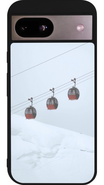 Google Pixel 8a Case Hülle - Silikon schwarz Winter 22 ski lift