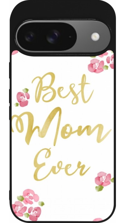 Coque Google Pixel 9 / Pixel 9 Pro - Silicone rigide noir Mom 2024 best Mom ever