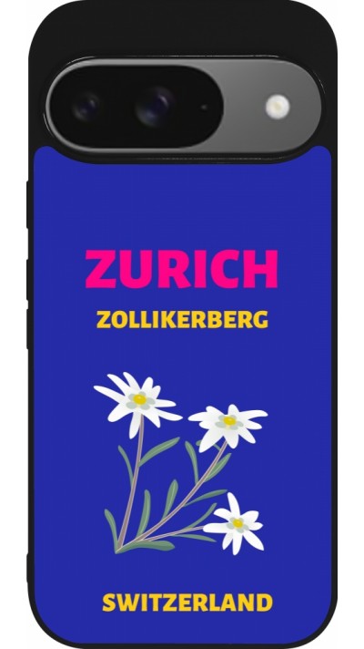 Coque Google Pixel 9 / Pixel 9 Pro - Silicone rigide noir Pop Summer Destination Zurich