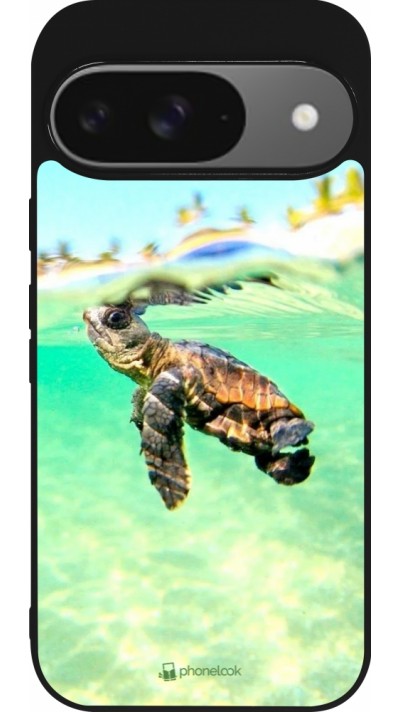 Google Pixel 9 / Pixel 9 Pro Case Hülle - Silikon schwarz Turtle Underwater