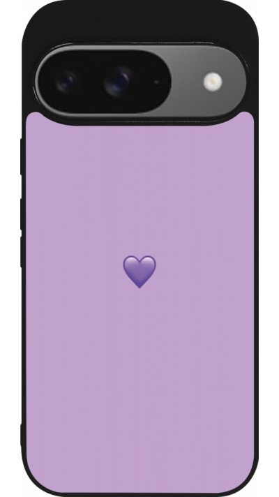 Google Pixel 9 / Pixel 9 Pro Case Hülle - Silikon schwarz Valentine 2023 purpule single heart