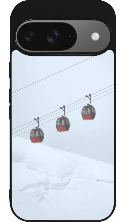 Google Pixel 9 / Pixel 9 Pro Case Hülle - Silikon schwarz Winter 22 ski lift