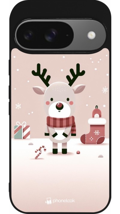 Google Pixel 9 / Pixel 9 Pro Case Hülle - Silikon schwarz Weihnachten 2023 Choupinette Rentier