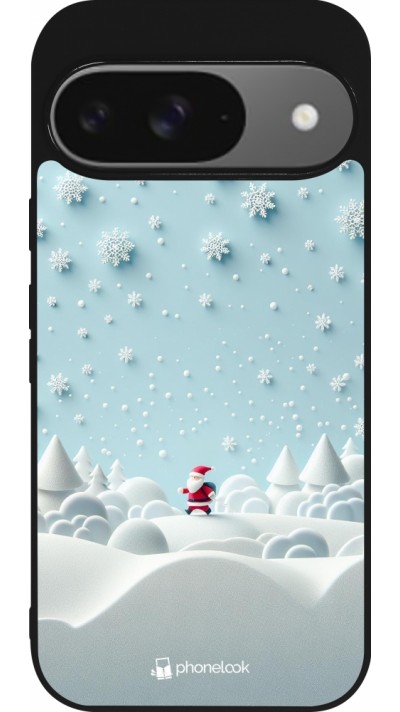 Google Pixel 9 / Pixel 9 Pro Case Hülle - Silikon schwarz Weihnachten 2023 Kleiner Vater Schneeflocke