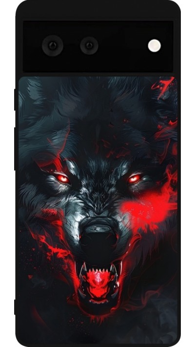 Coque Google Pixel 6 - Silicone rigide noir Halloween 2024 mad werewolf