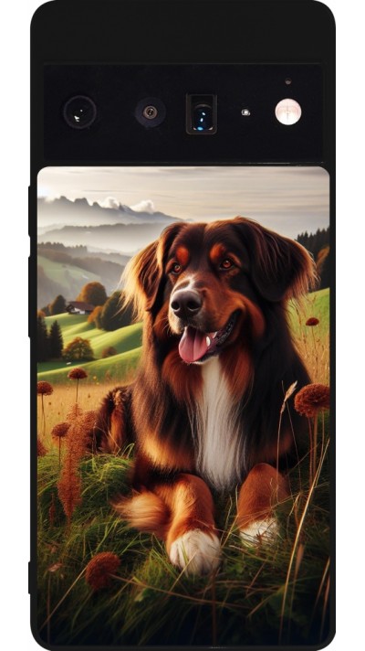 Google Pixel 6 Pro Case Hülle - Silikon schwarz Hund Land Schweiz