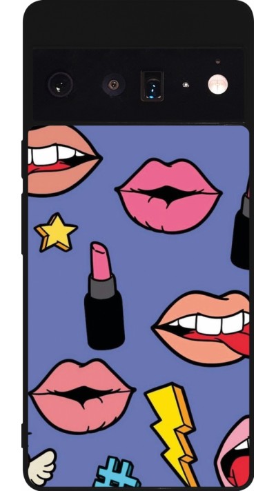 Google Pixel 6 Pro Case Hülle - Silikon schwarz Lips and lipgloss