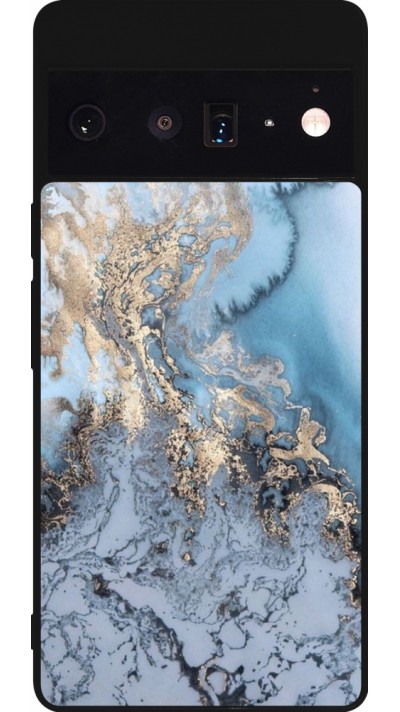 Google Pixel 6 Pro Case Hülle - Silikon schwarz Marble 04