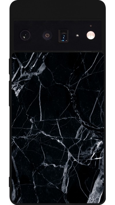 Google Pixel 6 Pro Case Hülle - Silikon schwarz Marble Black 01