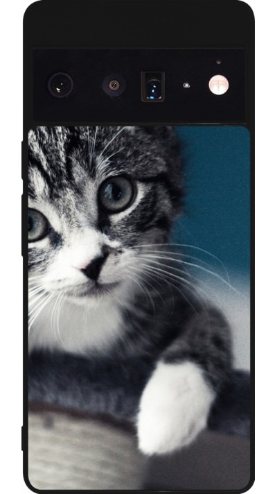 Google Pixel 6 Pro Case Hülle - Silikon schwarz Meow 23