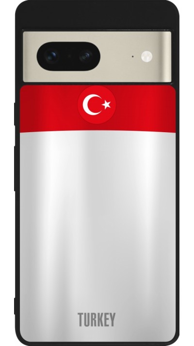 Google Pixel 7 Case Hülle - Silikon schwarz Türkei personalisierbares Fussballtrikot