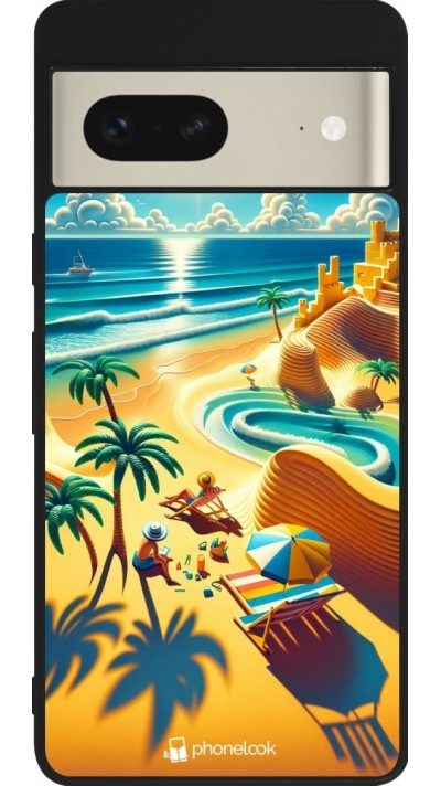 Coque Google Pixel 7 - Silicone rigide noir Sunset Breeze