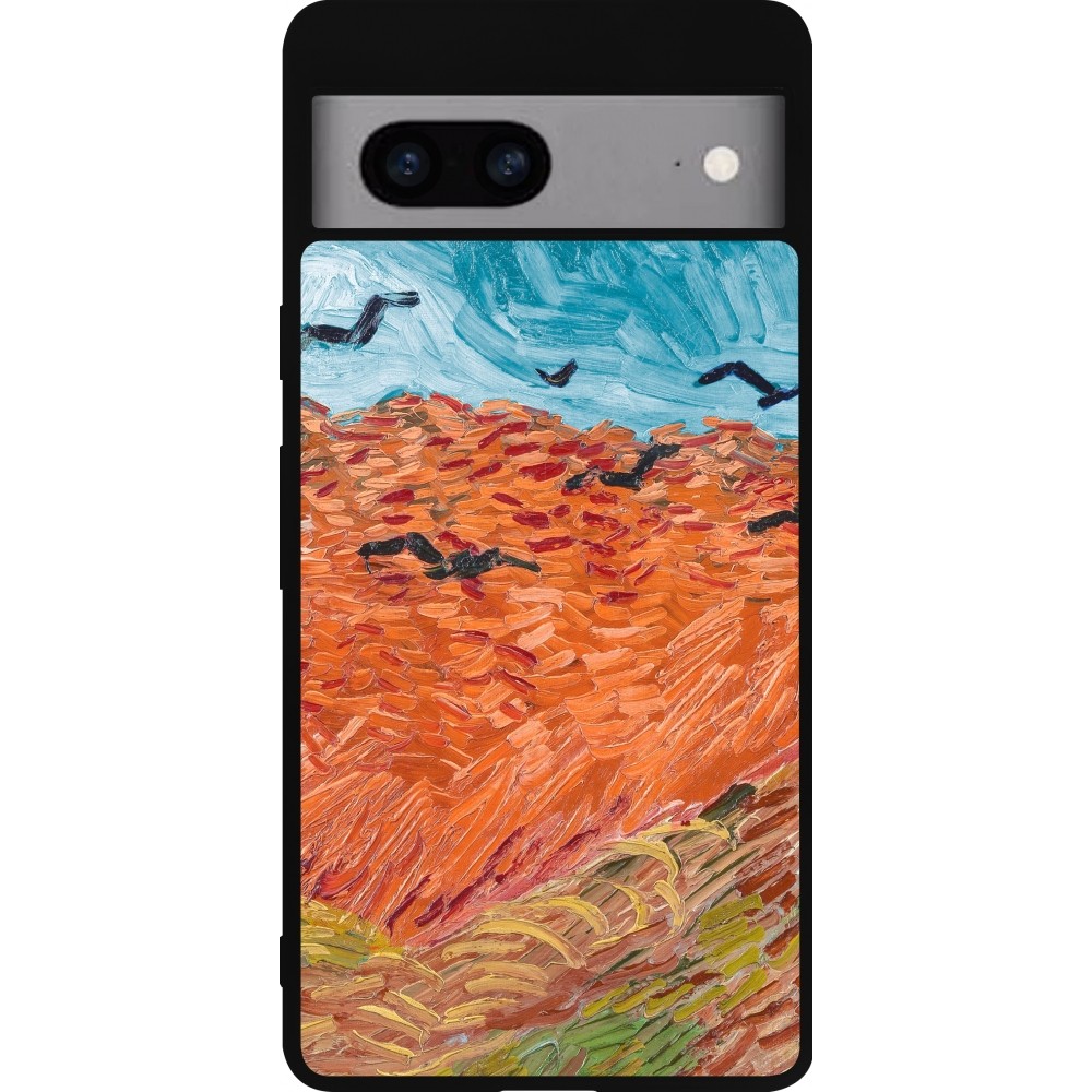 Google Pixel 7a Case Hülle - Silikon schwarz Autumn 22 Van Gogh style