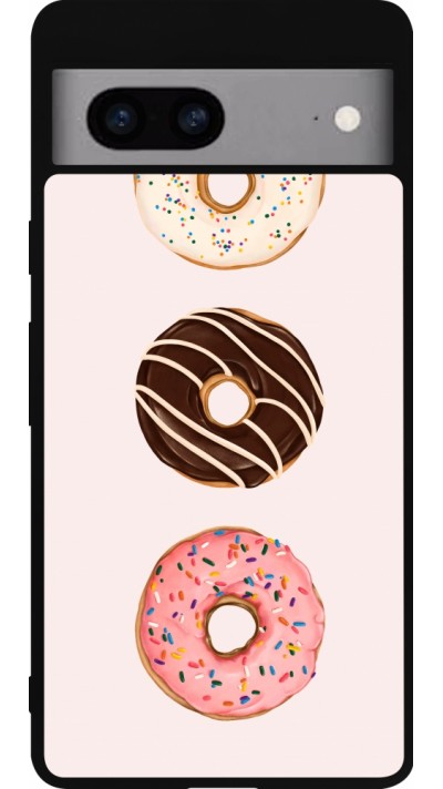 Google Pixel 7a Case Hülle - Silikon schwarz Spring 23 donuts