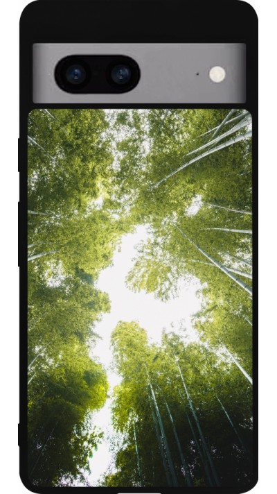 Google Pixel 7a Case Hülle - Silikon schwarz Spring 23 forest blue sky