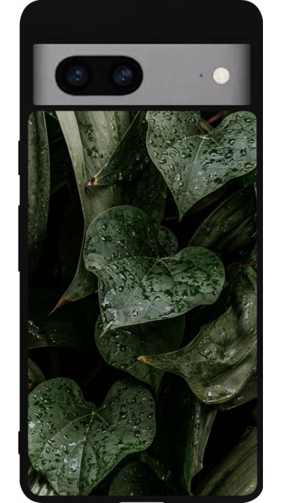 Google Pixel 7a Case Hülle - Silikon schwarz Spring 23 fresh plants
