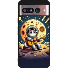 Google Pixel 8 Case Hülle - Silikon schwarz AstroKatze RockMond