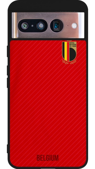 Google Pixel 8 Case Hülle - Silikon schwarz Belgien 2022 personalisierbares Fußballtrikot