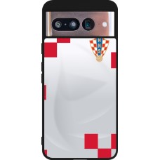 Google Pixel 8 Case Hülle - Silikon schwarz Kroatien 2022 personalisierbares Fussballtrikot