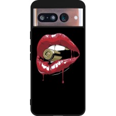 Google Pixel 8 Case Hülle - Silikon schwarz Lips bullet