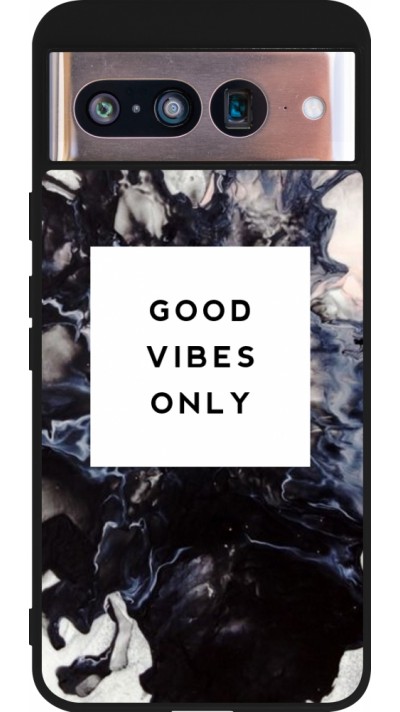 Google Pixel 8 Case Hülle - Silikon schwarz Marble Good Vibes Only