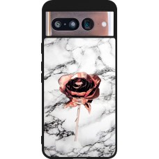 Google Pixel 8 Case Hülle - Silikon schwarz Marble Rose Gold