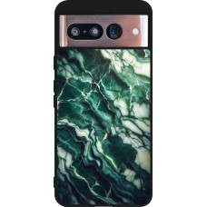 Google Pixel 8 Case Hülle - Silikon schwarz Majestätischer grüner Marmor