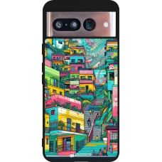 Google Pixel 8 Case Hülle - Silikon schwarz Medellin Comuna 13 Kunst