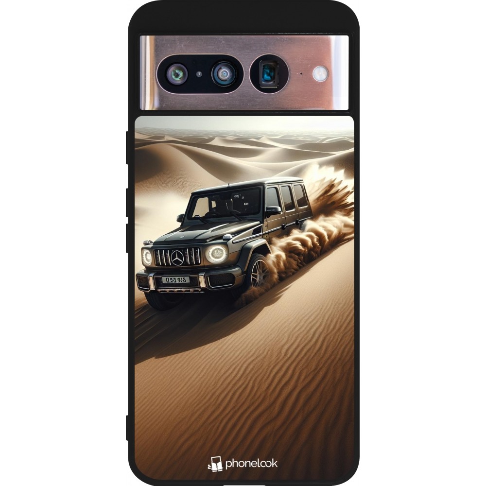 Google Pixel 8 Case Hülle - Silikon schwarz Mercedes G Drift Wueste