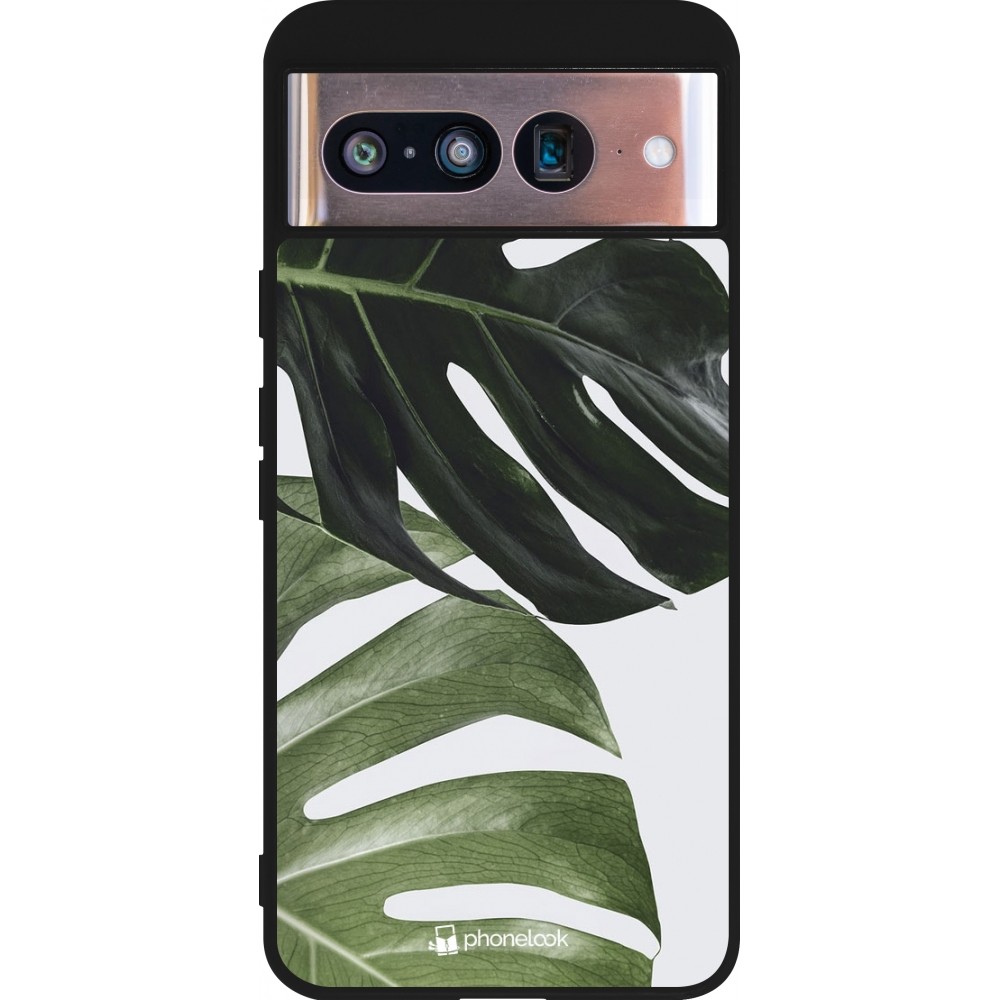 Google Pixel 8 Case Hülle - Silikon schwarz Monstera Plant