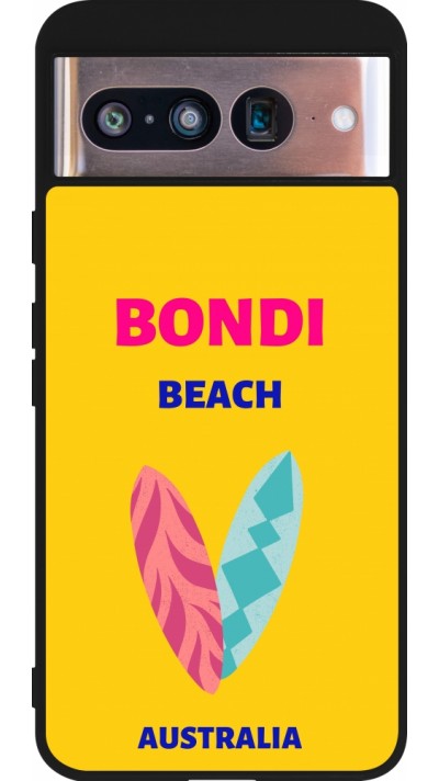 Google Pixel 8 Case Hülle - Silikon schwarz Pop Summer Destination Bondi