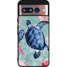 Google Pixel 8 Case Hülle - Silikon schwarz Preppy Turtle