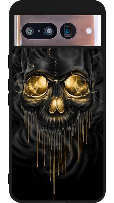 Google Pixel 8 Case Hülle - Silikon schwarz Skull 02