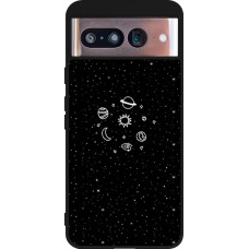 Google Pixel 8 Case Hülle - Silikon schwarz Space Doodle