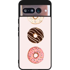 Google Pixel 8 Case Hülle - Silikon schwarz Spring 23 donuts