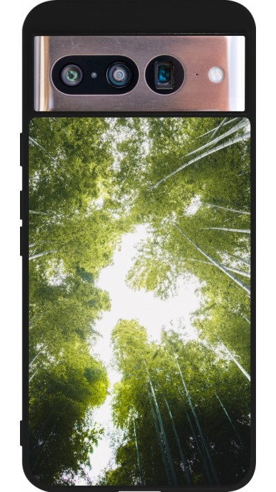 Google Pixel 8 Case Hülle - Silikon schwarz Spring 23 forest blue sky