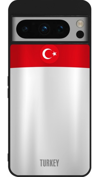 Google Pixel 8 Pro Case Hülle - Silikon schwarz Türkei personalisierbares Fussballtrikot