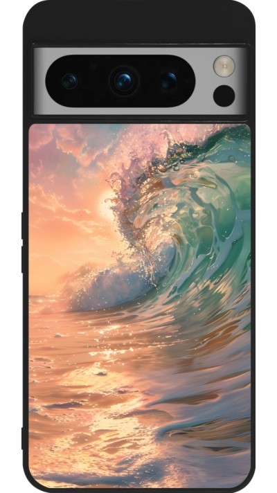 Google Pixel 8 Pro Case Hülle - Silikon schwarz Wave Sunset
