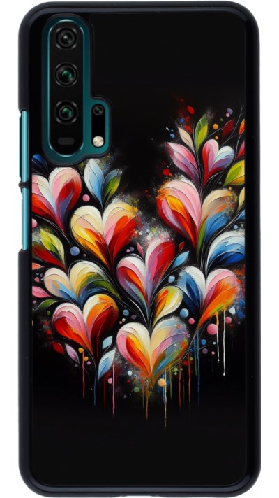 Coque Honor 20 Pro - Valentine 2024 Coeur Noir Abstrait