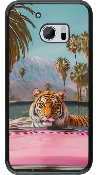 Coque HTC 10 - Tigre voiture rose