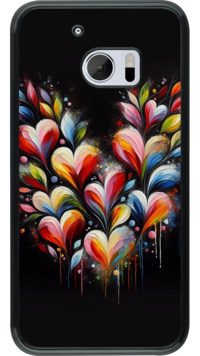 Coque HTC 10 - Valentine 2024 Coeur Noir Abstrait