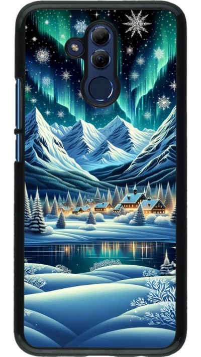 Huawei Mate 20 Lite Case Hülle - Verschneites Bergdorf am See in der Nacht