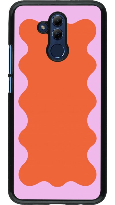 Huawei Mate 20 Lite Case Hülle - Wavy Rectangle Orange Pink